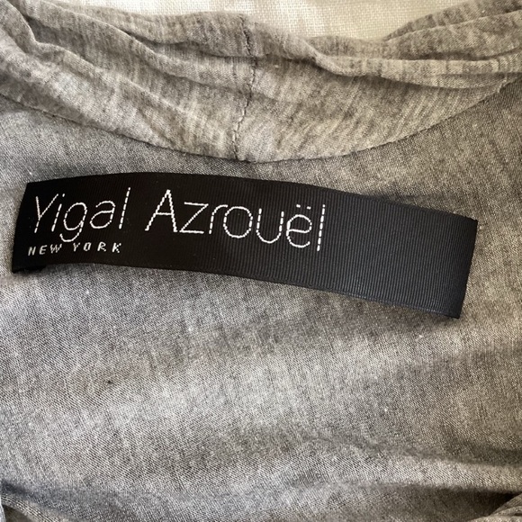 Yigal Azrouel New York Gray Animal Print Asymmetric Long Sleeves Tunic Top SZ 4 - Picture 8 of 8